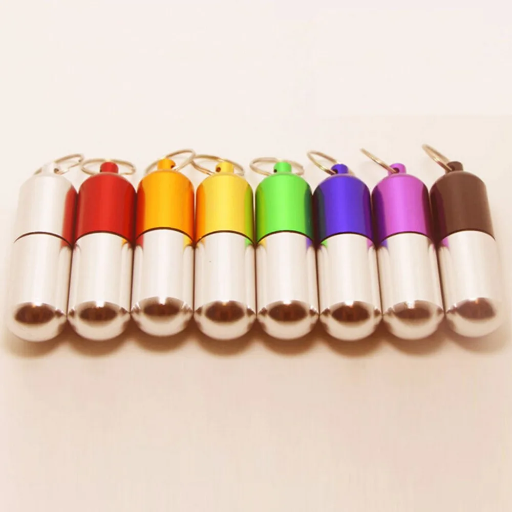 Портативный водонепроницаемый алюминиевый контейнер для лекарств и таблеток