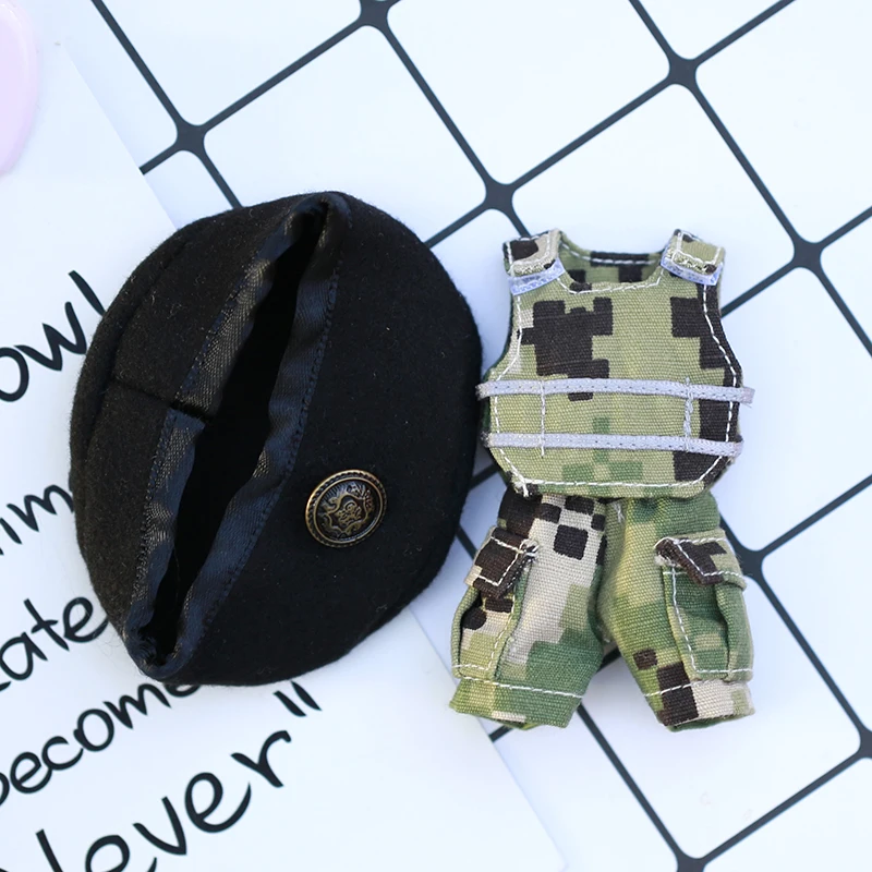 

Ob11 baby clothes accessories GSC Clay man BJD clothes YMY Molly camouflage uniform suit cap police uniform doll clothes