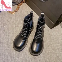 soft split leather women boots motorcycle boots female autumn winter shoes woman punk motorcycle boots 2020 spring