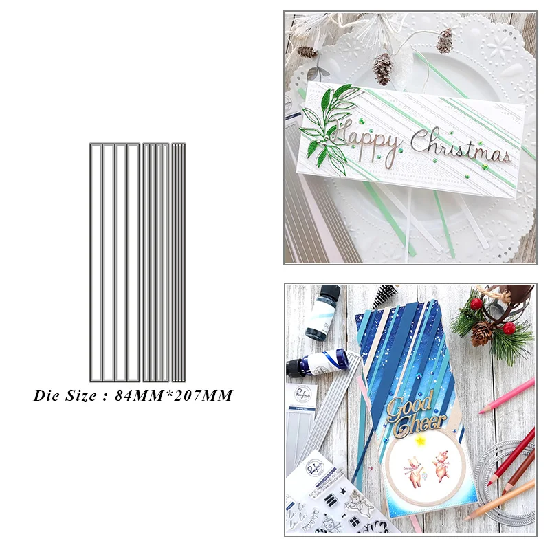 

Rectangle Stripes Background Metal Cutting Dies for DIY Scrapbook Album Paper Card Decoration Crafts Embossing 2021 New Dies