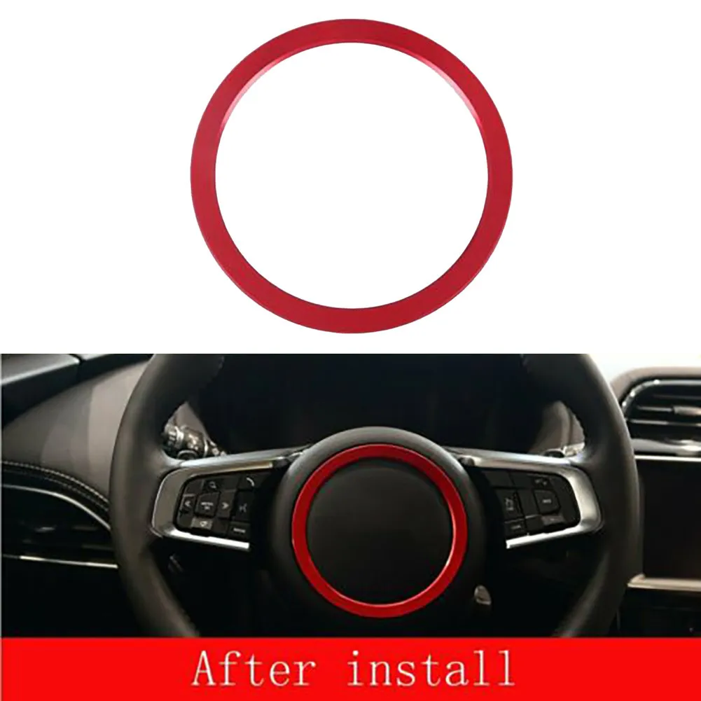 

1pc Steering Wheel Trim Aluminum Alloy Cover Decoration For Jaguar XFL XE F-TYPE E& F-PACE X761 X760