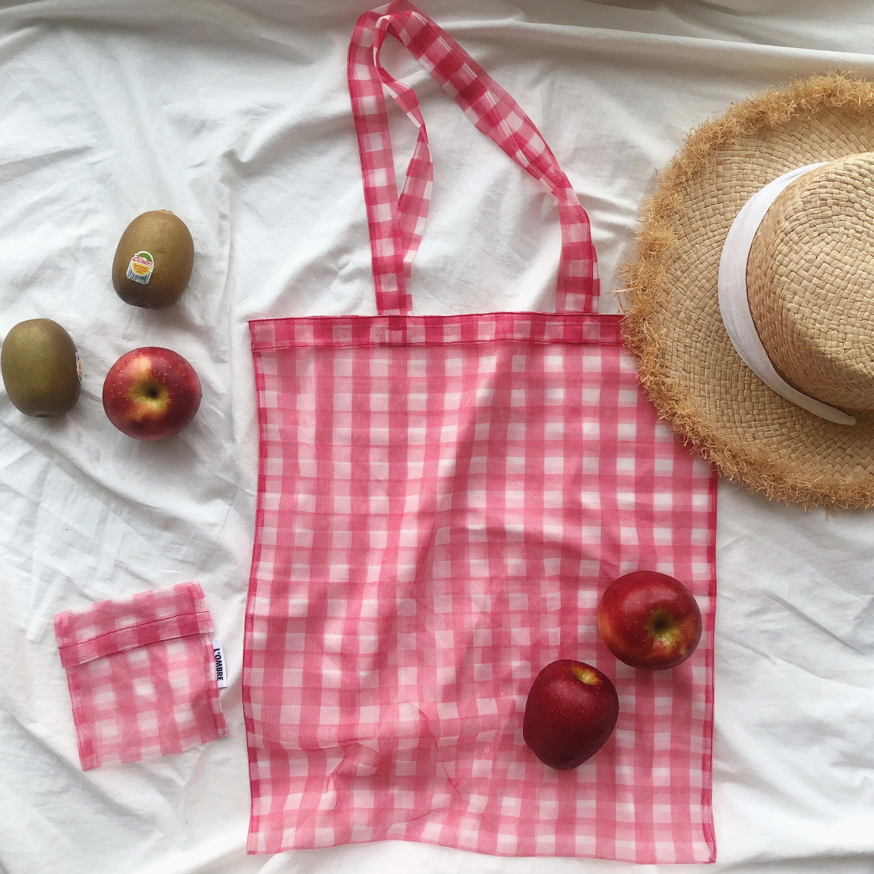 Л 'Омбре сетка сумка для женщин прозрачная клетчатая покупок многоразовые