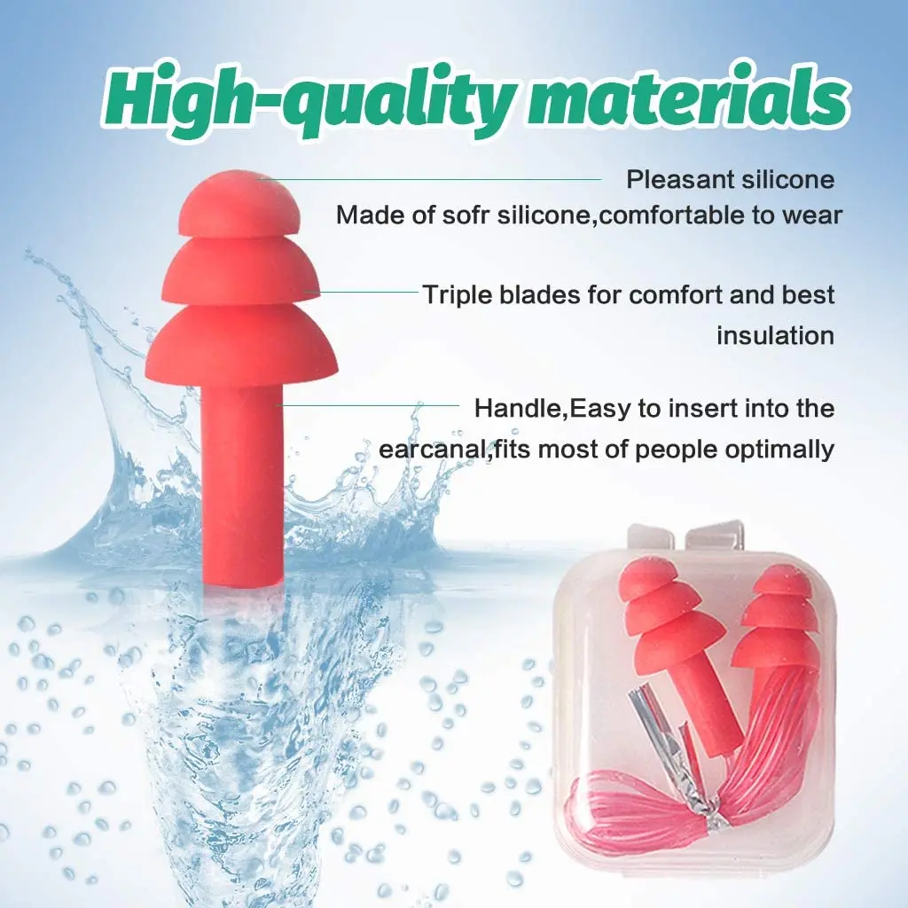 Lvcky силиконовые затычки для ушей водонепроницаемые гелевые проводные спиральные