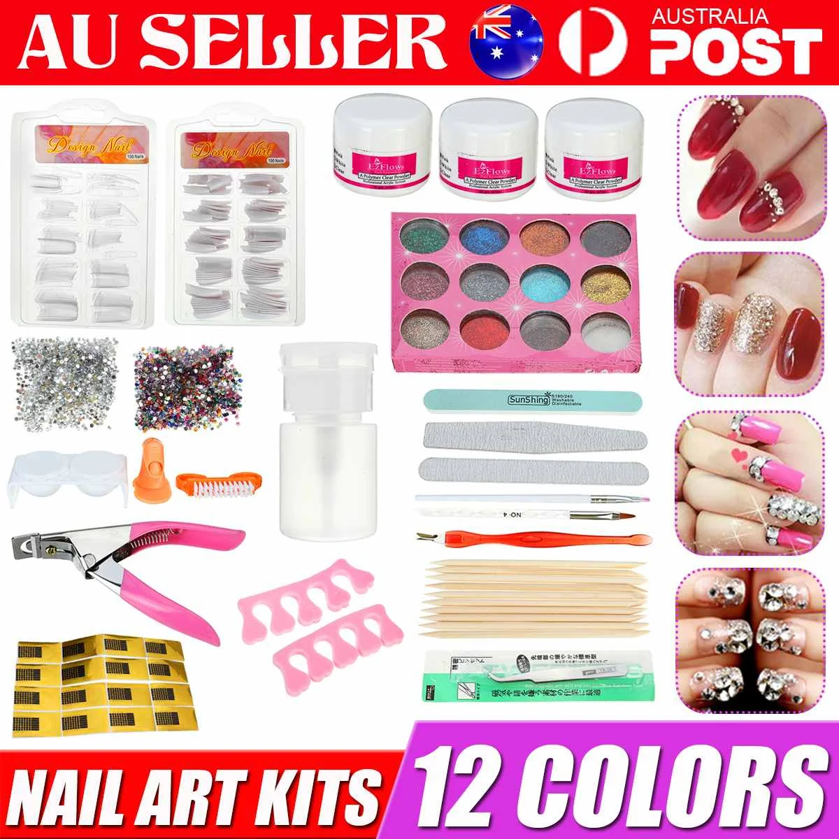 

Новый полный набор для акриловых ногтей «сделай сам» с акриловой жидкостью для украшения ногтей все для маникюра Набор для ногтей инструме...