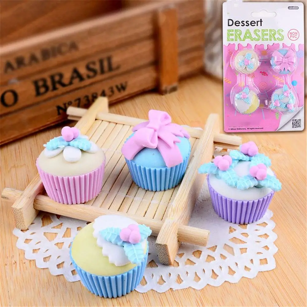 4 шт./компл. мини-игрушка для девочек Мультяшные пирожные ролевые игрушки ластики