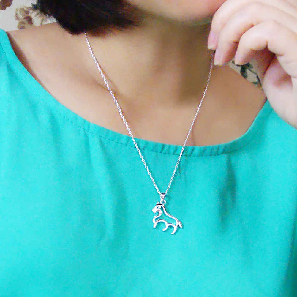 Ожерелье женское из серебра 925 пробы с подвеской в виде пони | Украшения и