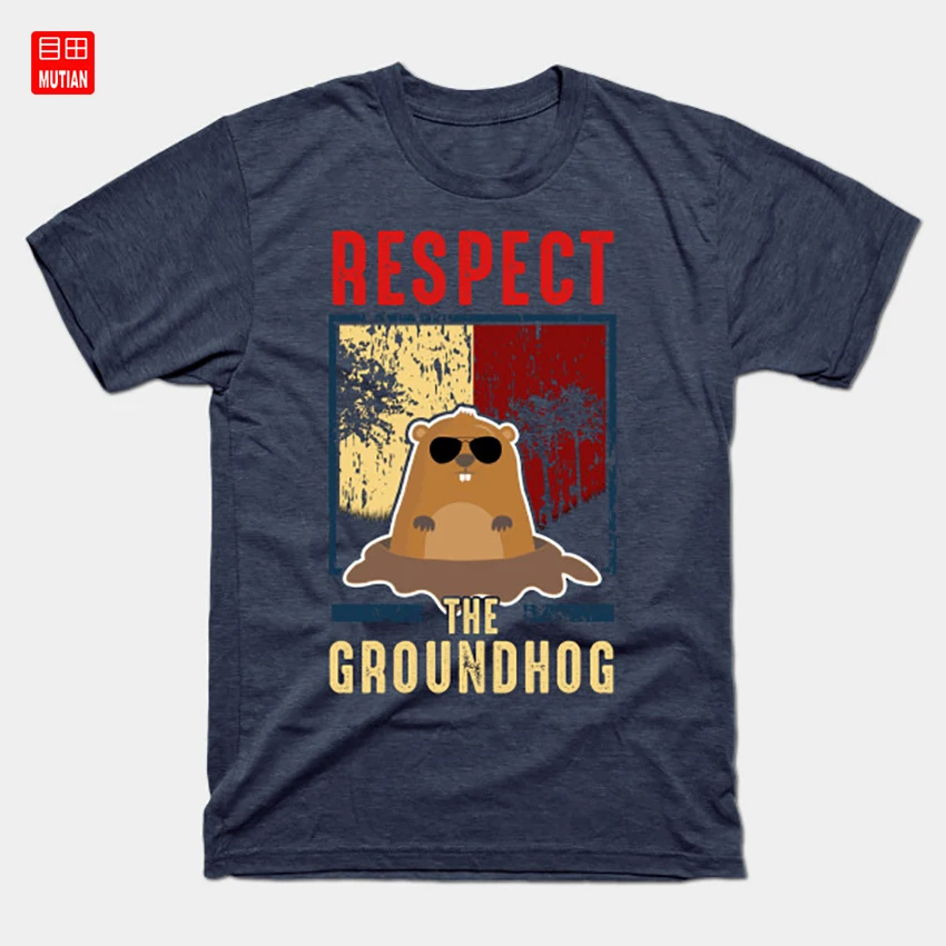 Милая футболка с принтом День сурка | Мужская одежда