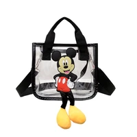 2022 disney new handbag for girl mickey mouse minnie fashion trendy transparent shoulder bag large capacity shopping bag