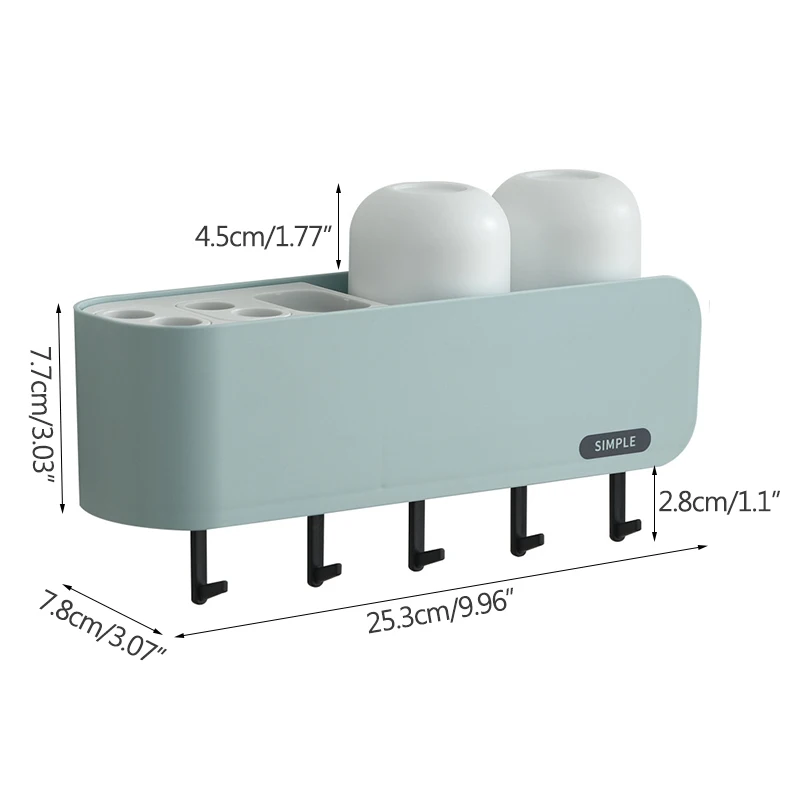 

Shelf Wall-Mounted Storage Cup Set Rack Kitchen Storage Rack Plastic Simple Rack Bathroom Hook