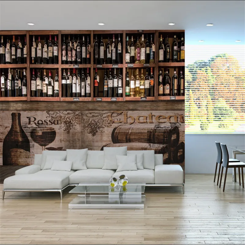 European and American Retro Wine Barrels Background Wall Paper 3D Restaurant Bar Winery Industrial Decor Mural Wallpaper | Обустройство