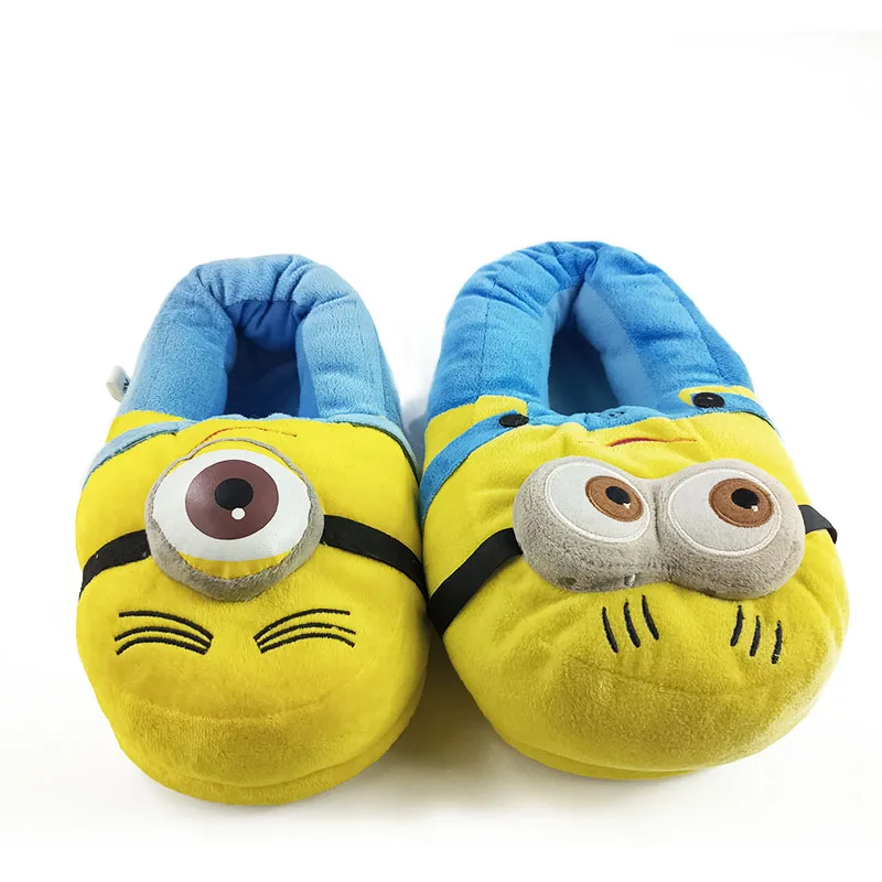 Minions A 28 см; серия аниме; Плюшевые тапочки; Bulbasaur Charmander; зимняя теплая Домашняя обувь для взрослых - Цвет: Minions A