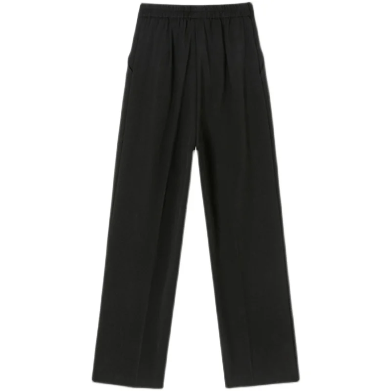 

Korean Style Summer Women Casual Loose Solid Wide Leg Pants Fashion Slim High Waist Drop Feeling Straight Pants