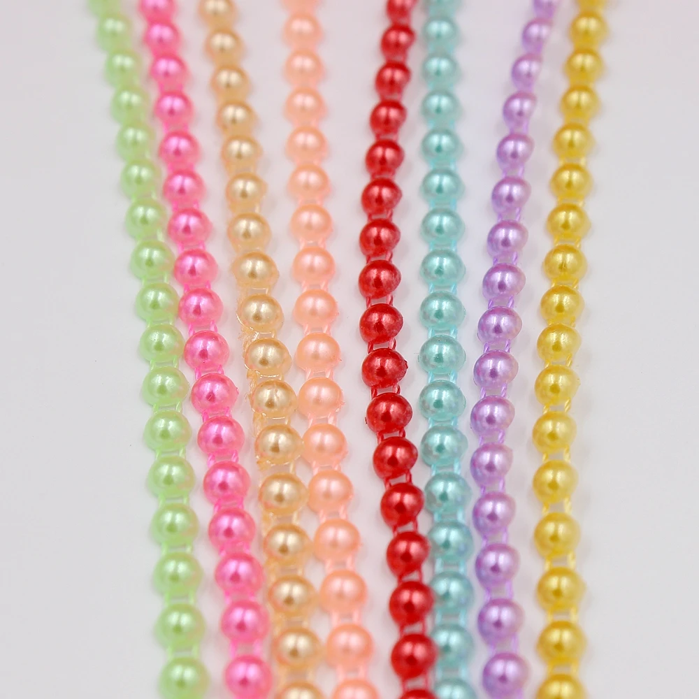 Полукруглые бусины с имитацией жемчуга 5 метров 4 мм 8 цветов|half round|imitation pearl beadsfor diy