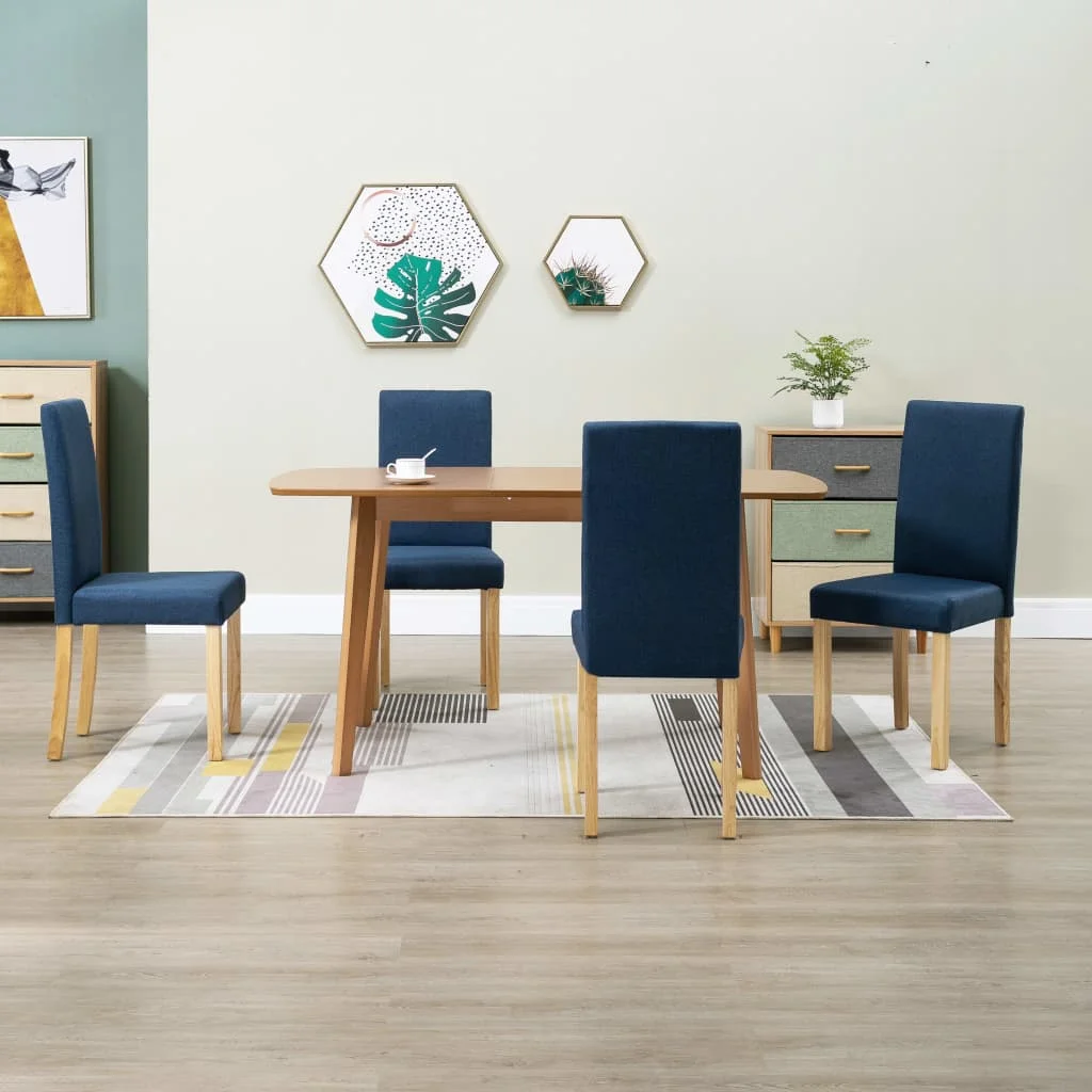 

Dining Chairs 4 pcs Blue Fabric