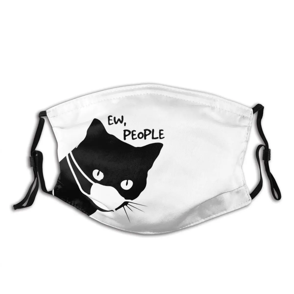 

Ew People Cat Quarantine Washable Printed Mouth Face Mask with filter Anti Haze Cold Proof Polyester Protection Cover Muffle