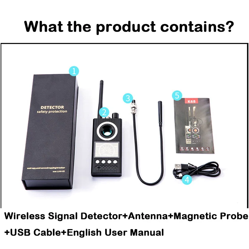 Радиочастотный сканер K68 Pro беспроводной GSM трекер для обнаружения сигналов и