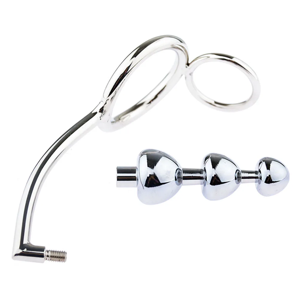Анальная пробка 3 размера искусственный крючок массажер простаты из нержавеющей