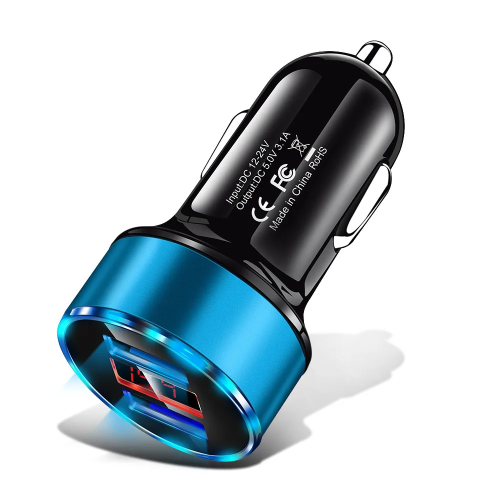 Автомобильное зарядное устройство DSMOTEK 3.1A светодиодный дисплей двойной USB