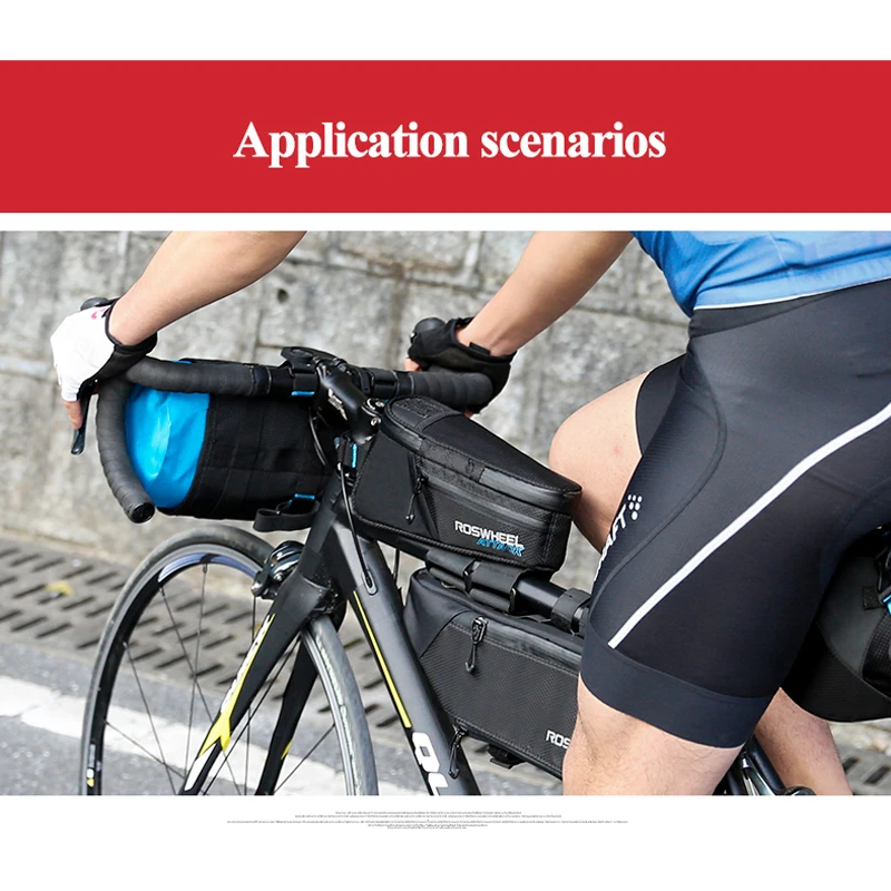 ROSWHEEL Outdoor Case Bag Bicycle Pannier Waterproof Front Frame Tube Touch 1.5 L Capacity Cycling Cycle Accessories | Спорт и
