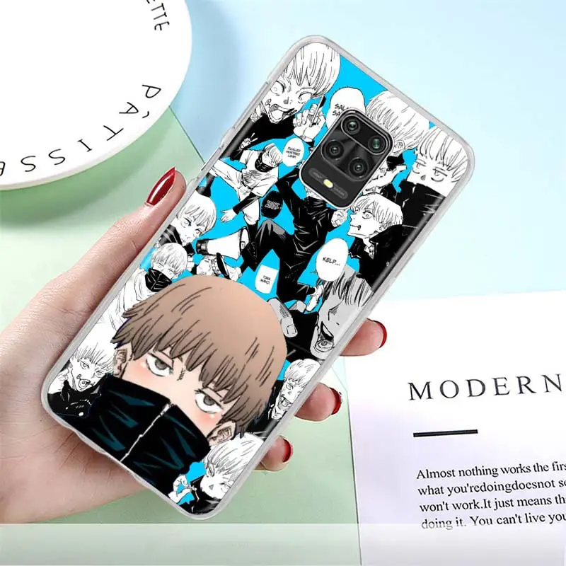 

Phone Case for Xiaomi Redmi Note 10 9S 9T 9 8 Pro 8T 7 7A 9A 9C K30 K40 Jujutsu Kaisen Anime Bumper Cover Shell Coque Fundas