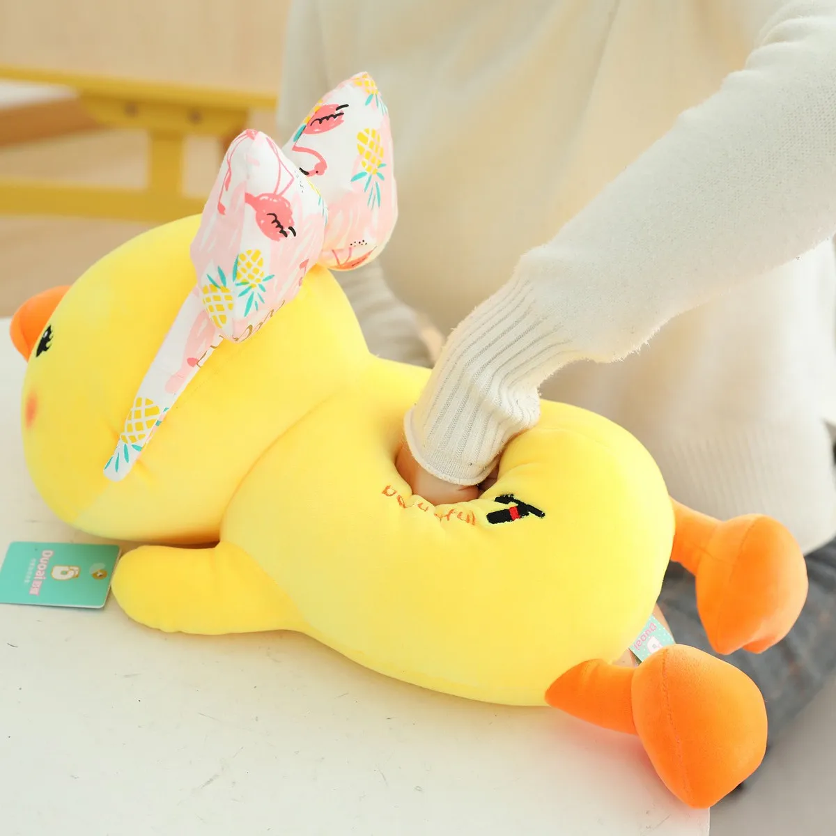 Kawaii макияж утка плюшевые игрушки мягкие животные мультфильм кукла для детей
