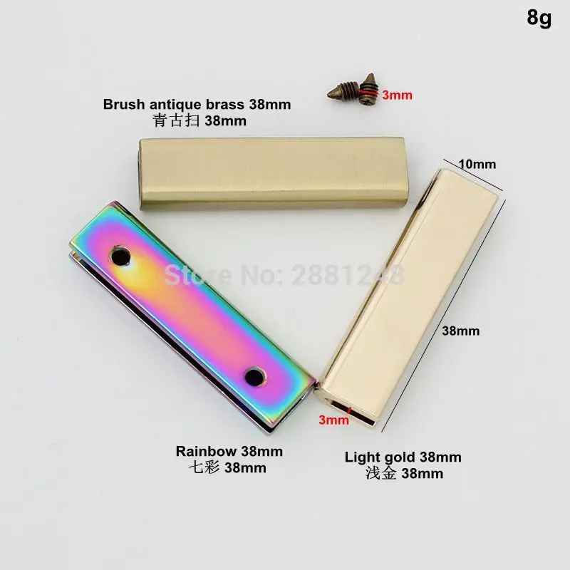 10-30pcs 8 colors 20mm 25mm 34mm 38mm rainbow bag decoration clips in screws straps finished clasp fashion belt clasp wholesale