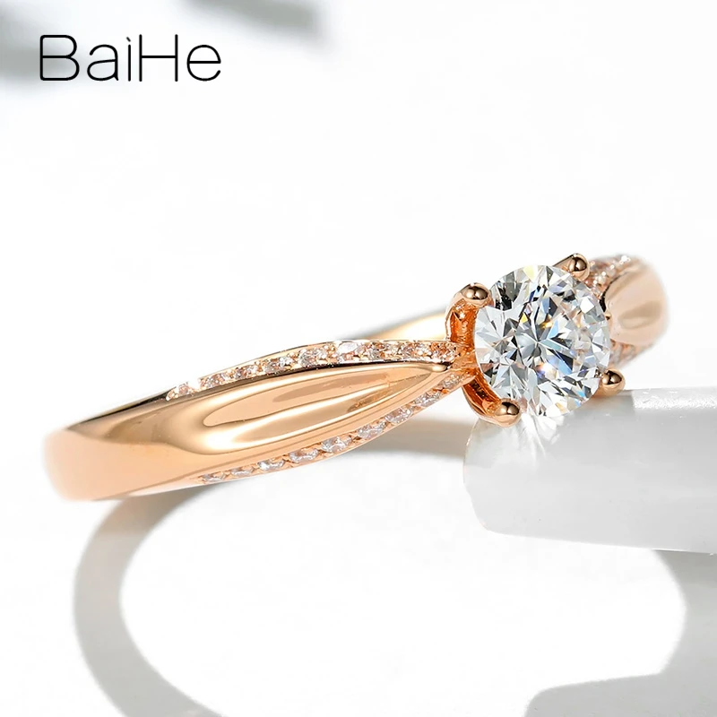 BAIHE Solid 14K покрыто розовым золотом 0 30-0.40ct/0.50ct без основной камень Обручальное