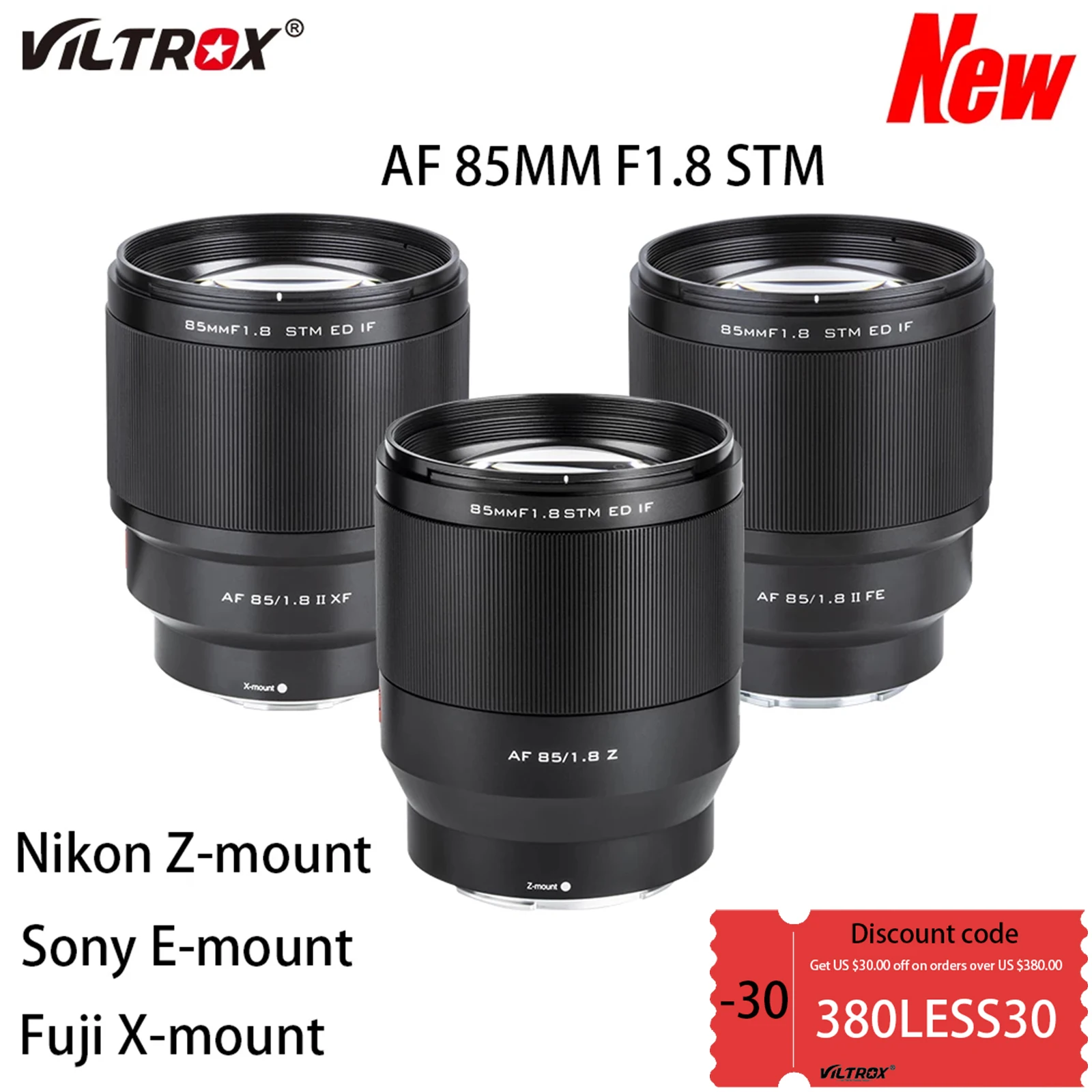 VILTROX 85 мм F1.8 II STM портретный объектив с автофокусом большой апертурой AF для Sony E mount