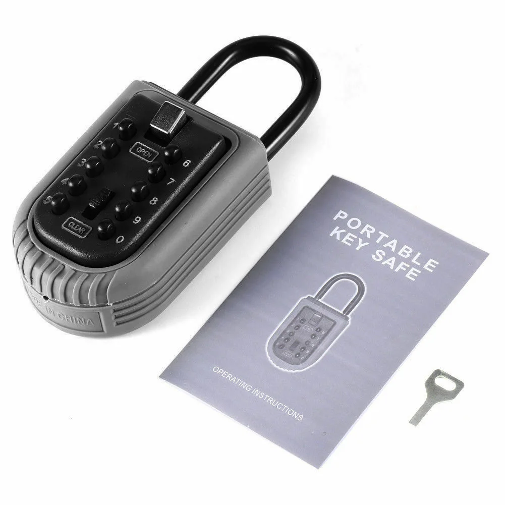 

Safe Key Lock Box Zinc Alloy Garage 10 Digit Combination Storage For Realtor Indoor Outdoor Padlock Password Home Waterproof