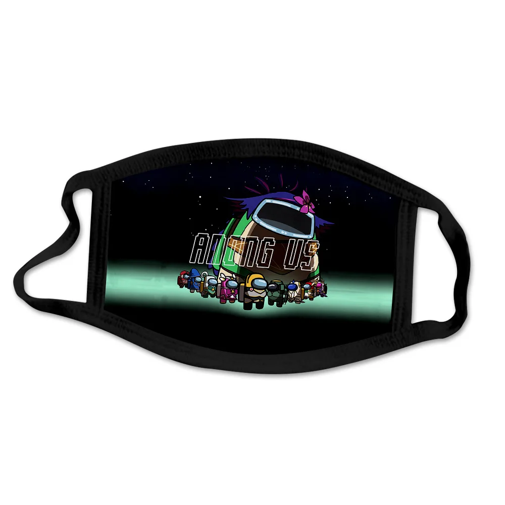 

New Child Kids Face Masks Among us 3d Patterned Mask Anti-dust Baby Decoration Cotton Washable Masks Unisex Kids Mouth Cover 5PC