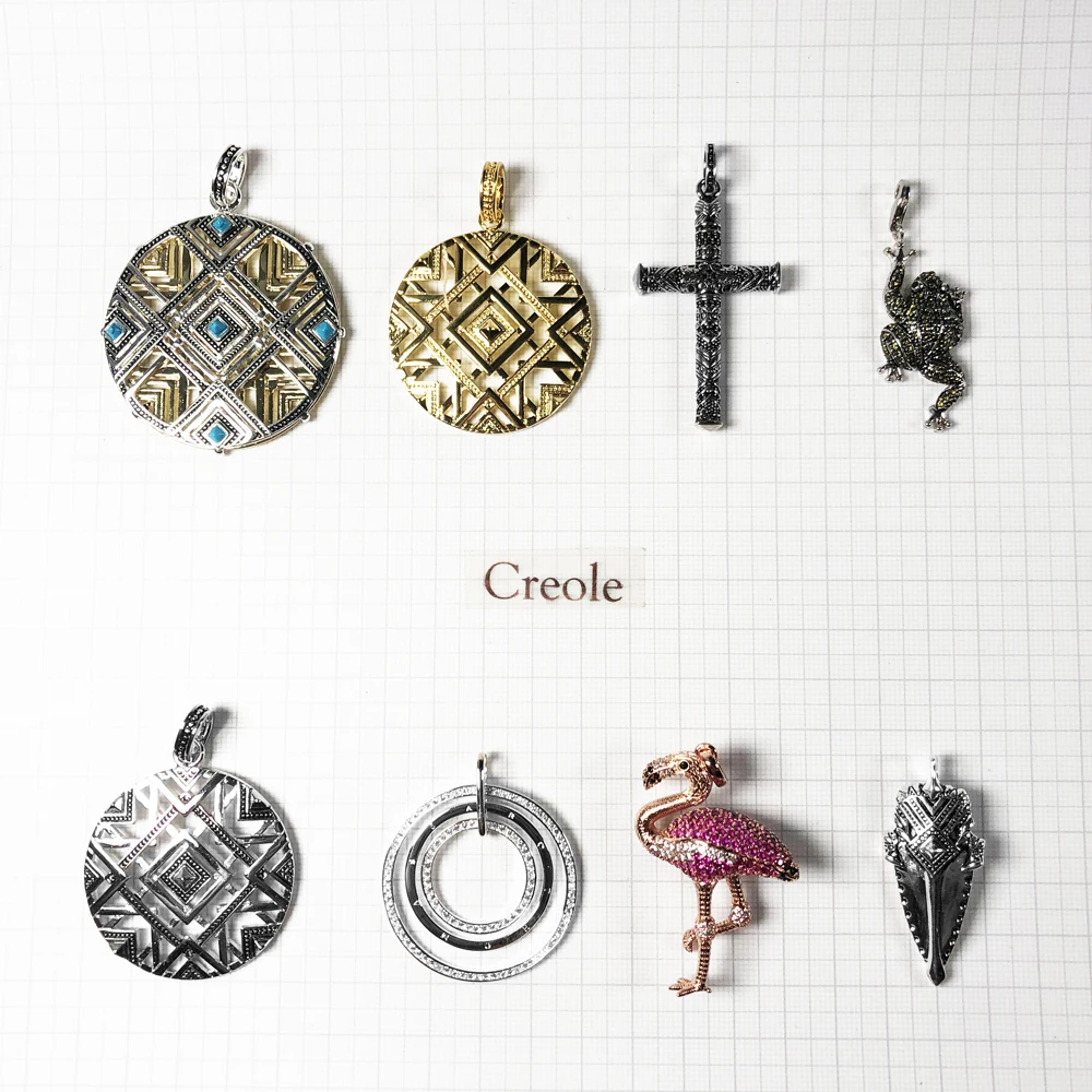 Подвеска из серебра 2019 пробы с крестом фламинго и африканским