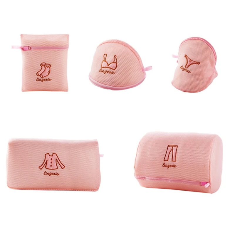 5 шт. сетчатые мешки для стирки белья на молнии складные деликатные нижнее белье