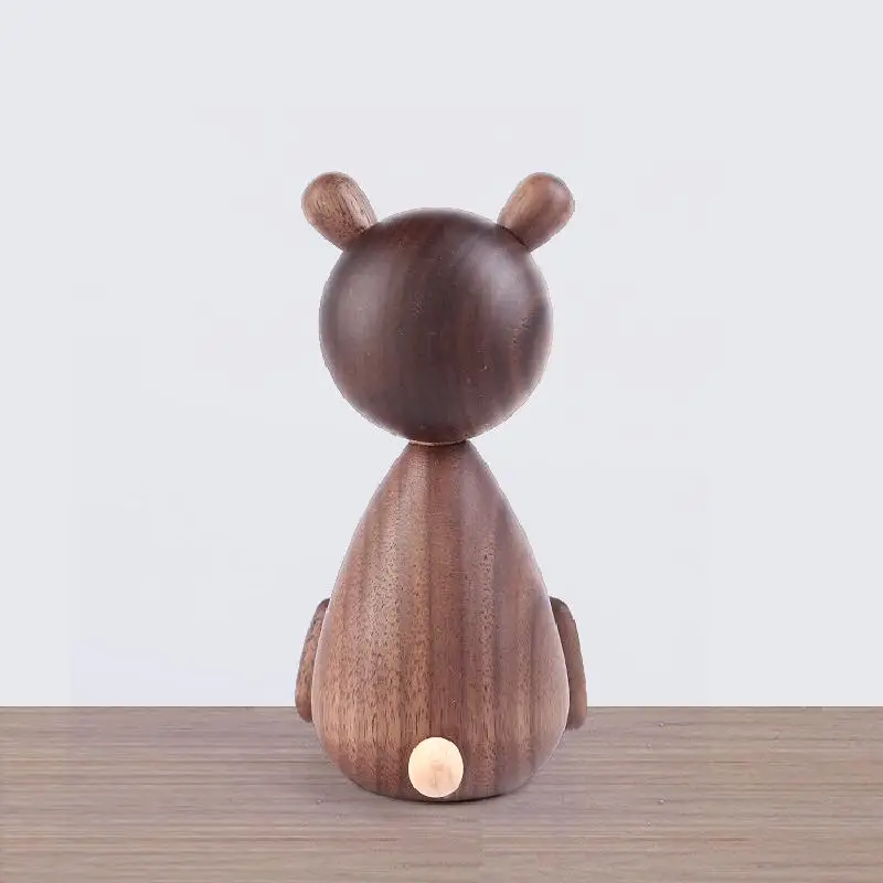 Деревянная фигурка персиковый медведь в скандинавском стиле ремесленные
