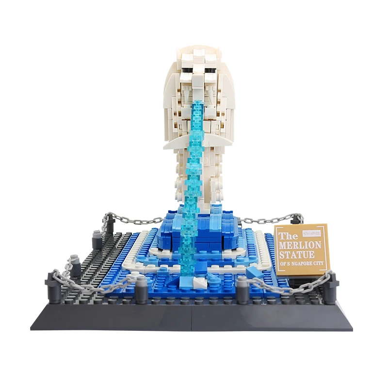 

Architecture City set Singapore merlion statue Advanced Model Modular Building Blocks Educational Bricks assembly kids boy toy