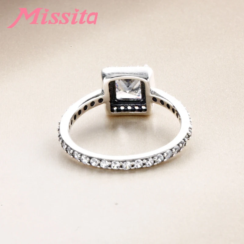 MISSITA 2019 новые серебряные цветные Квадратные Кольца для пальцев прозрачный