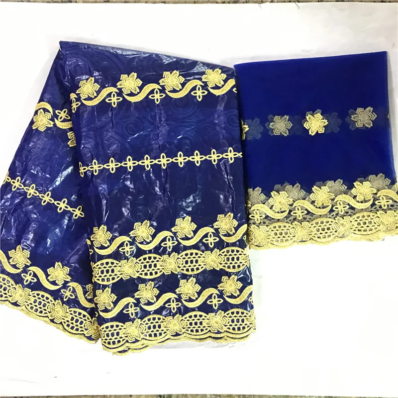 

Latest Black African Cotton Bazin Riche Lace Fabric And 2Y Net Lace Scarf Fabric IKBN121
