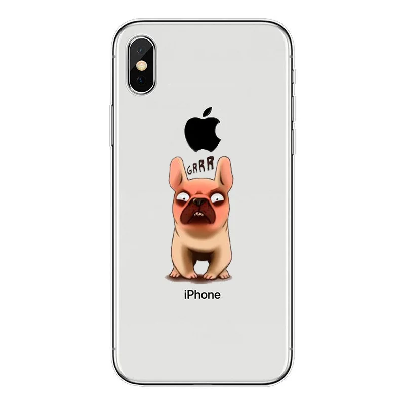 Мягкий чехол из ТПУ с изображением милого французского бульдога для iPhone 5 5S 6 6S Plus 7