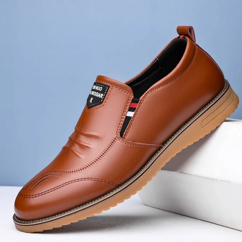

Leather Shoes Men 2021 New Leather British Casual Shoes Men's Soft Sole Wear-Resistant Tendon Sole Men's Shoes