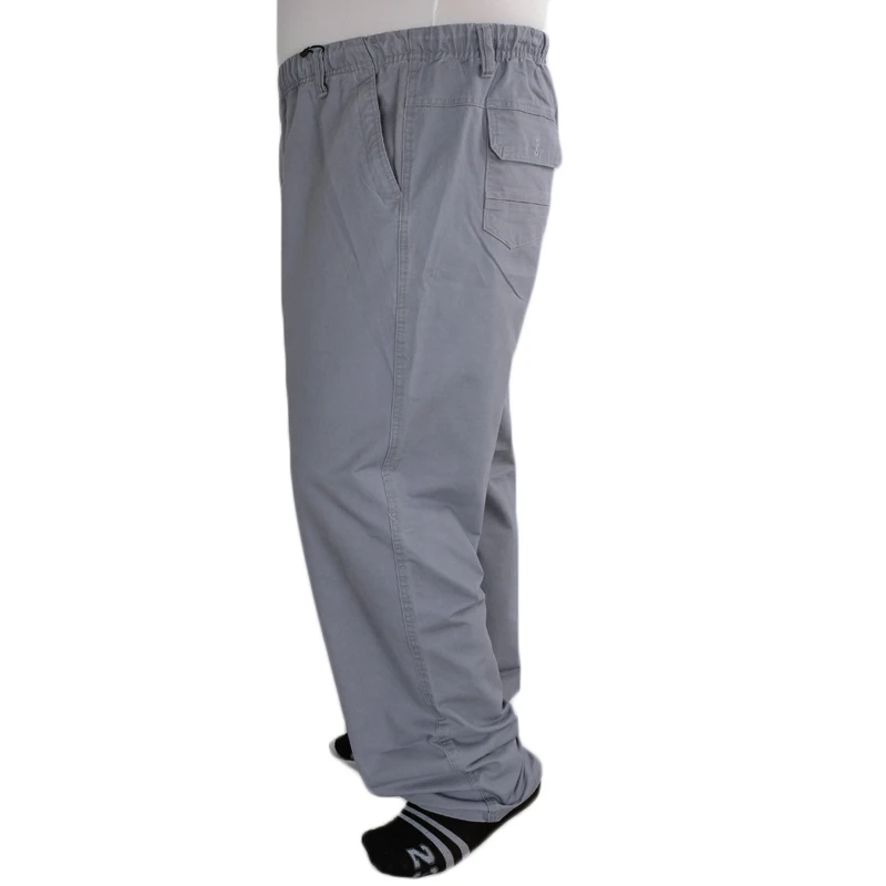 Dark grey Большие размеры 8XL мужские летние тонкие эластичные хлопковые повседневные брюки с высокой талией для мужчин среднего возраста 7XL 6XL 5XL 4XL - Color: Dark grey