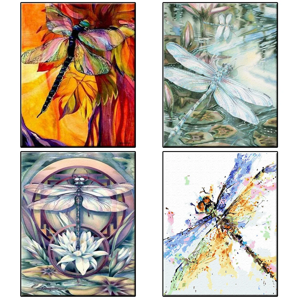 Набор для рисования по номерам стрекоза сделай сам абстрактное животное