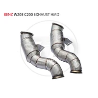 hmd exhaust manifold downpipe for benz w205 c200 c260 c300 car accessories with catalytic converter header without cat pipe