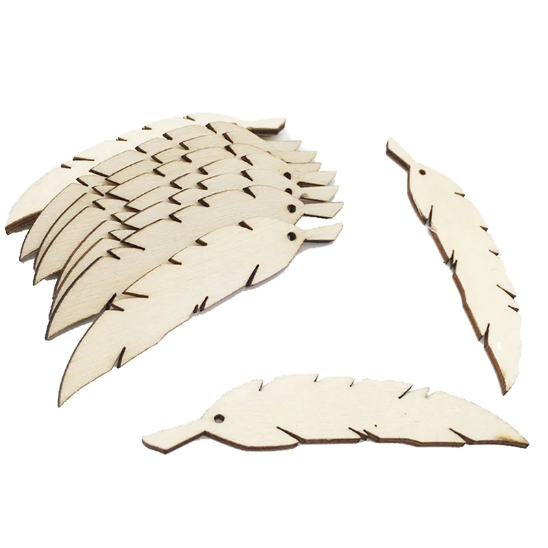 

25x лазерная резка, деревянные перья, украшение, деревянная форма, ручная работа, Свадебный декор