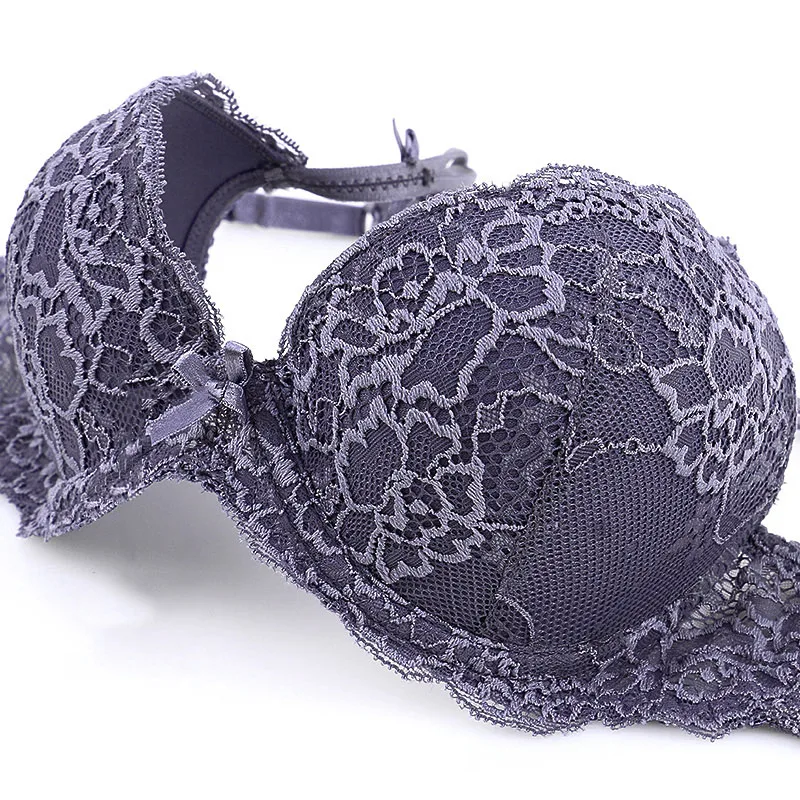 CINOON New Top Sexy underwear Set Push-up Bra And Panty Sets Embroidery Lace Brassiere Adjustable Straps Gathered Lingerie