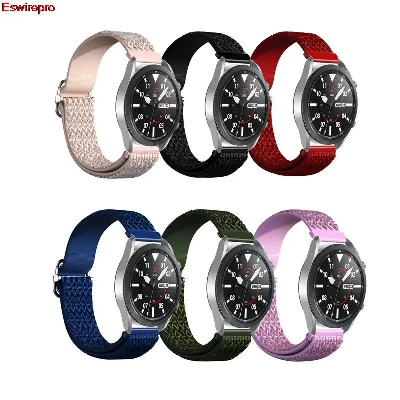 

Ремешок 20/22 мм для Samsung Galaxy Watch 4 3 Watch Active 2, нейлоновый эластичный браслет для наручных часов с алмазным рисунком Active2, Gear S3