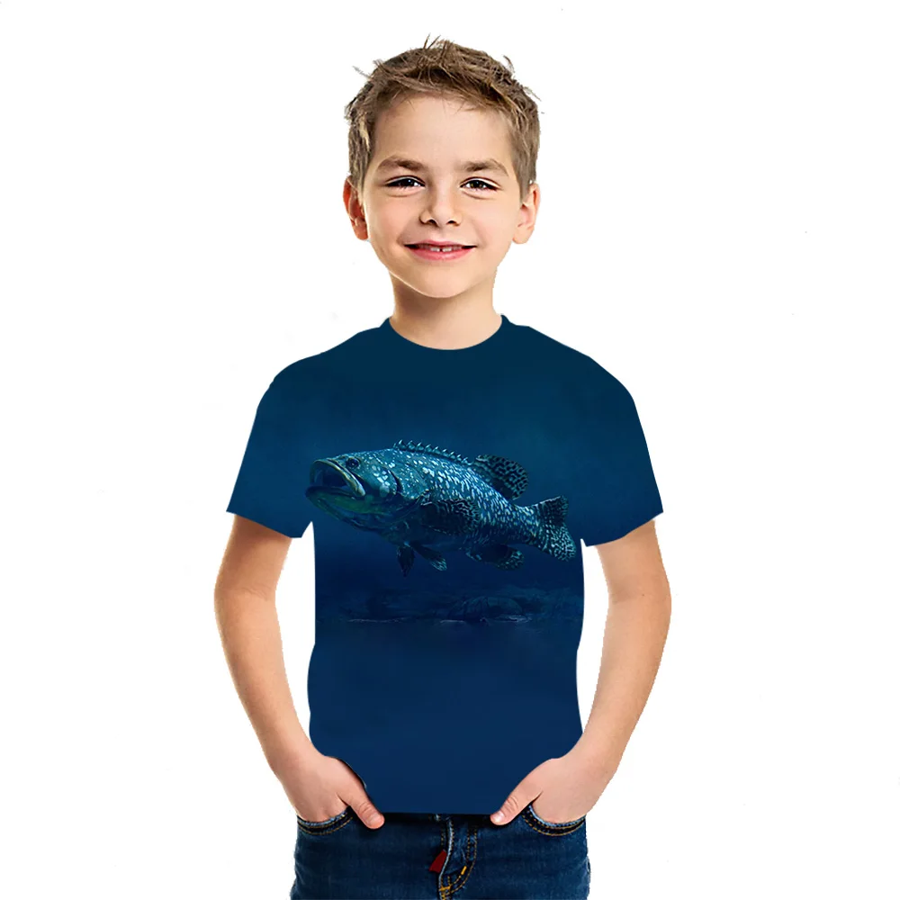 Детская Повседневная хлопковая футболка с коротким рукавом Новинка лета 2021 3D