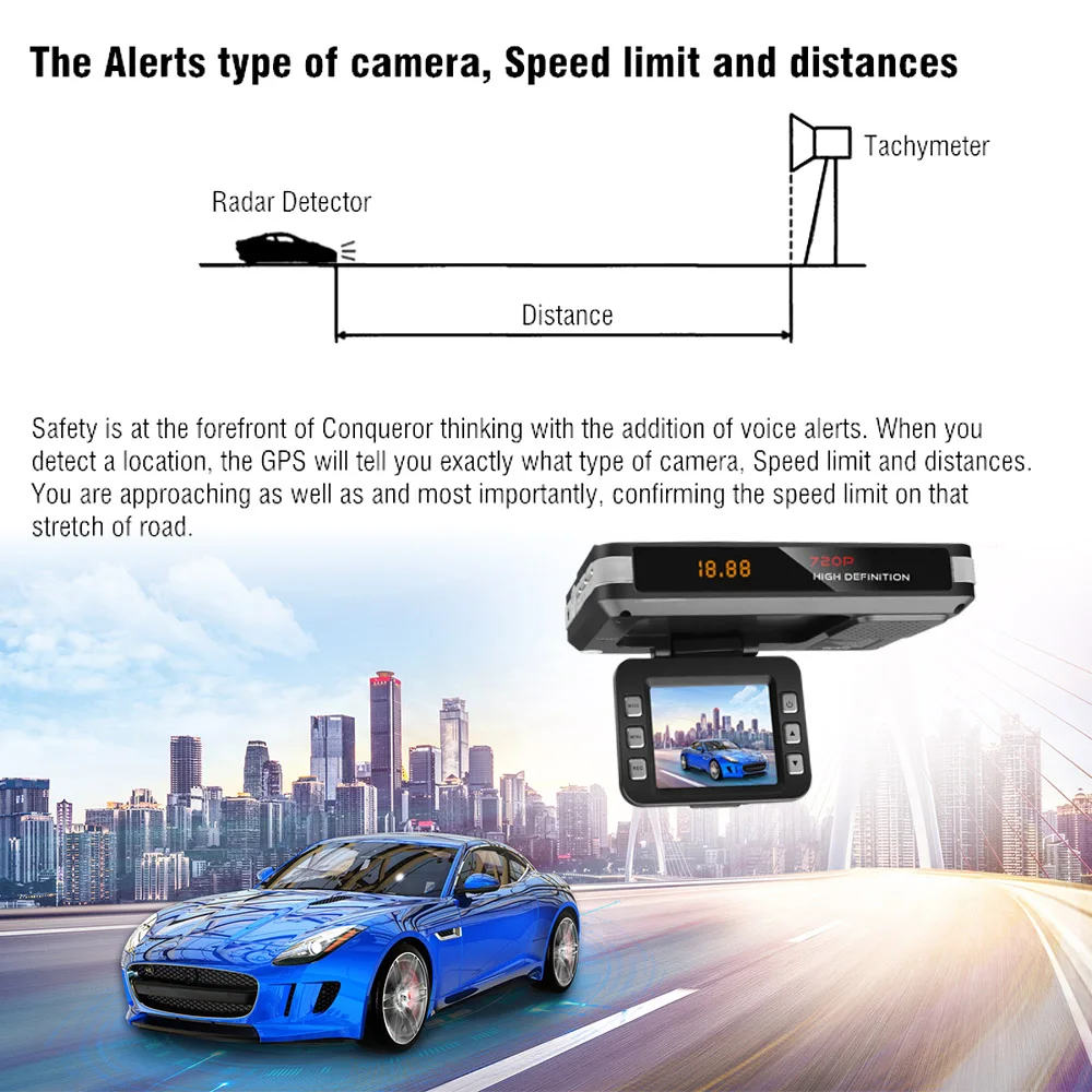 Car Radar DVR Anti Detector Driving Recorder Video Camera Flow Detecting Dash Cam 9V~24V with sucker charger | Автомобили и