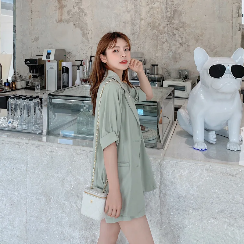 Женский комплект с шортами маленький костюм для женщин лето 2021 корейская мода
