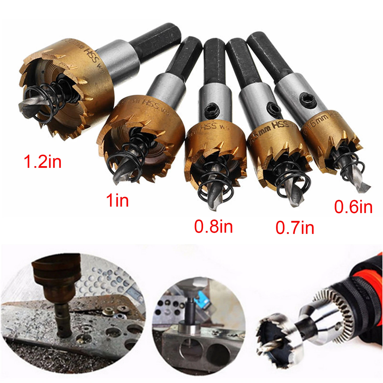 

M35 Hole Saw Cutter Bit Plated Size: 16 / 18.5 / 20 / 25 / 30mm (0.63 / 0.73 / 0.78 / 0.98 / 1.18 Inch) Serrated Tapping Device