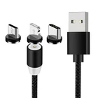 1m2m Магнитный USB зарядный кабель для apple IPhone honor oneplus redmi телефона зарядки Тип кабеля Type-C кабель MicroUSB нейлон автомобиля мобильный телефон зарядки