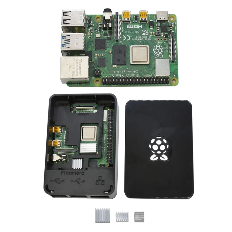 Для Raspberry Pi 4 Модель B 4G RAM ABS чехол с серебряными радиаторами Поддержка 2 4/5 0 GHz WIFI